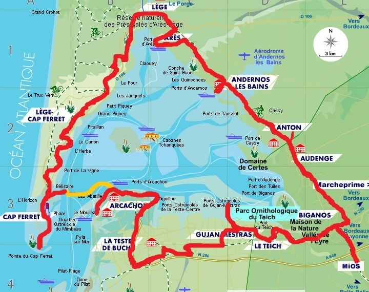 227 kms de pistes autour du Bassin